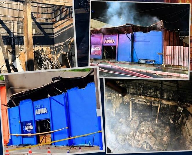 Registros dos danos causados pelo incêndio na ADMA